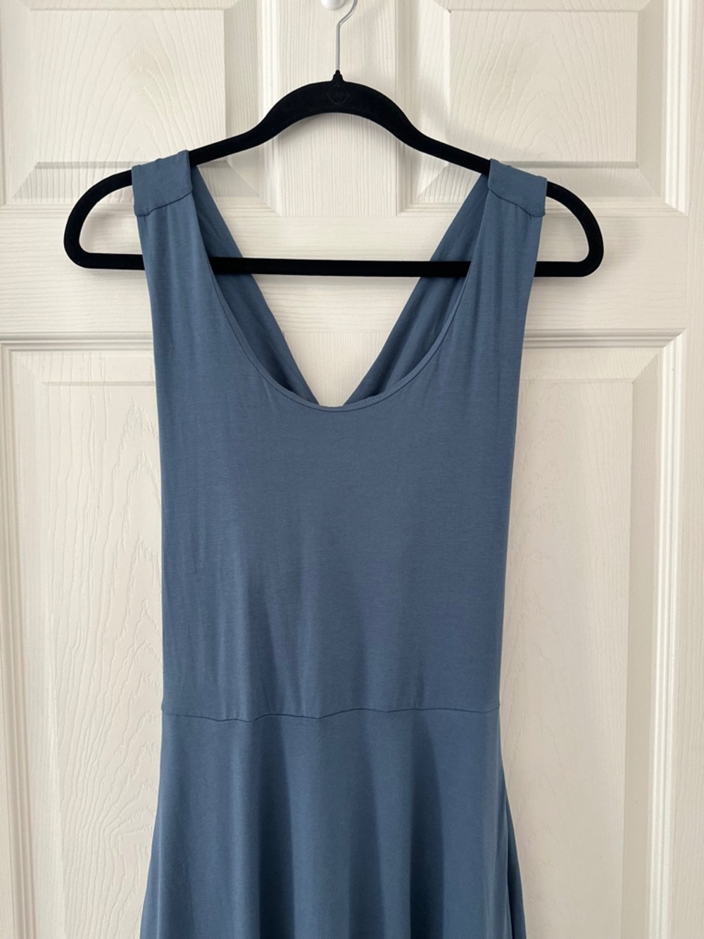 PACT Fit & Flare Open Back Maxi Dress Slate Blue Women’s Size Medium - Picture 5 of 13